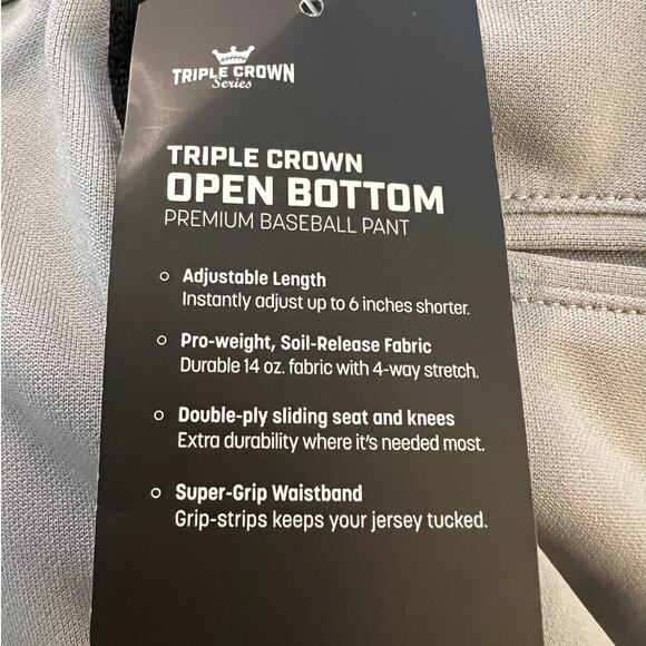 NEW Champro Triple Crown Bottom Premium Baseball Pant in Gray Size 2X - Picture 6 of 7
